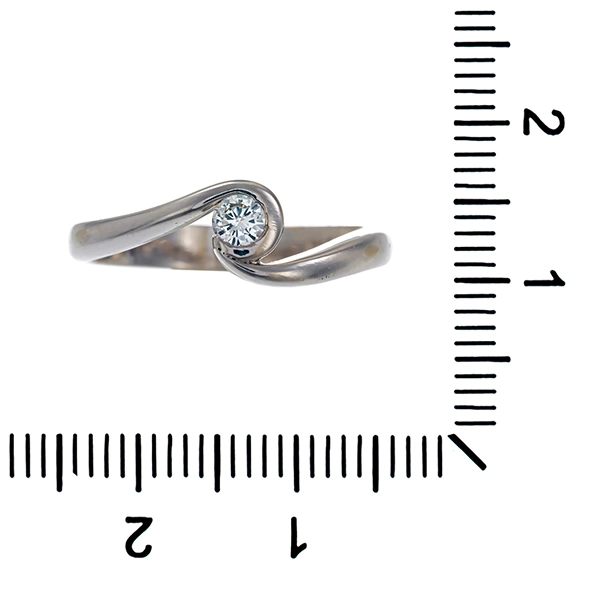 Diamantring,18K, Weißgold, Brillant 0,15 ct
