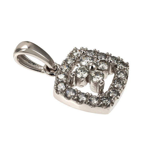 Anhänger, 14K, Weißgold, Brillant