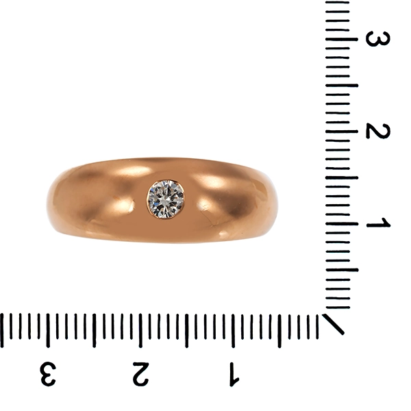 Herrenring, 14K, Rotgold, Brillant 0,23 ct