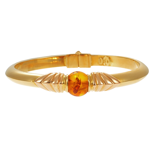 Armreif, 18K, Gelbgold, Bernstein