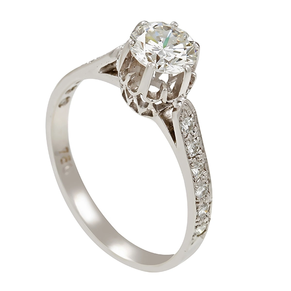Diamantring, 18K, Weißgold, Brillanten 1,40 ct