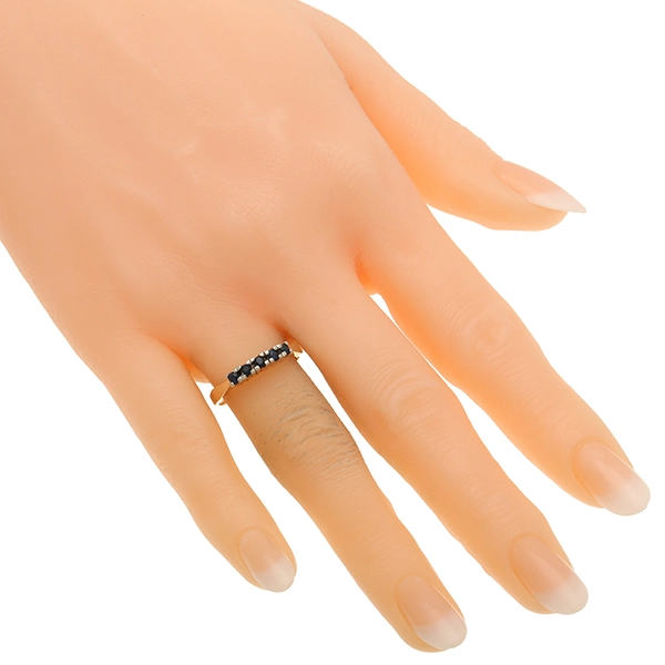 Ring, 14K, Gelb-/Weißgold, Saphir