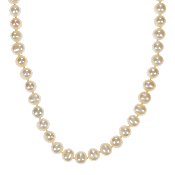 Perlenkette, 14K, Gelbgold
