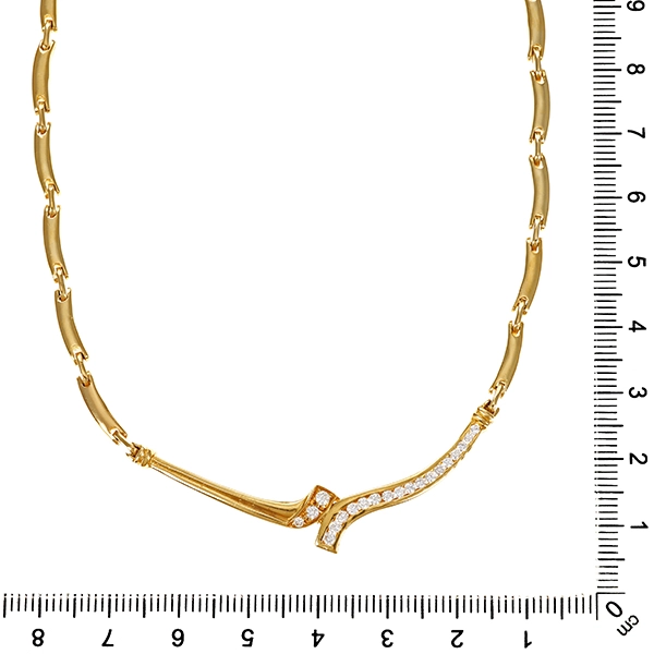 Collier, 18K, Gelbgold, Brillanten 0,40 ct