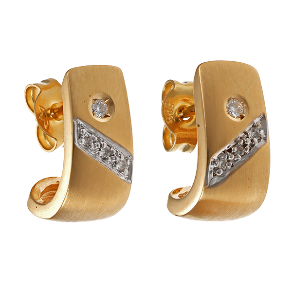 Ohrstecker, 14K, Gelb-/Weißgold, Brillanten