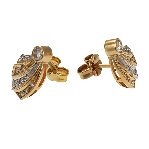 Ohrstecker, 14K, Gelbgold, Brillanten