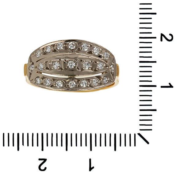 Diamantring, 18K, Gelb-/Weißgold, Diamanten