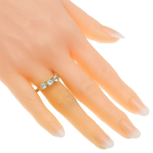 Ring, 14K, Gelbgold, Aquamarin