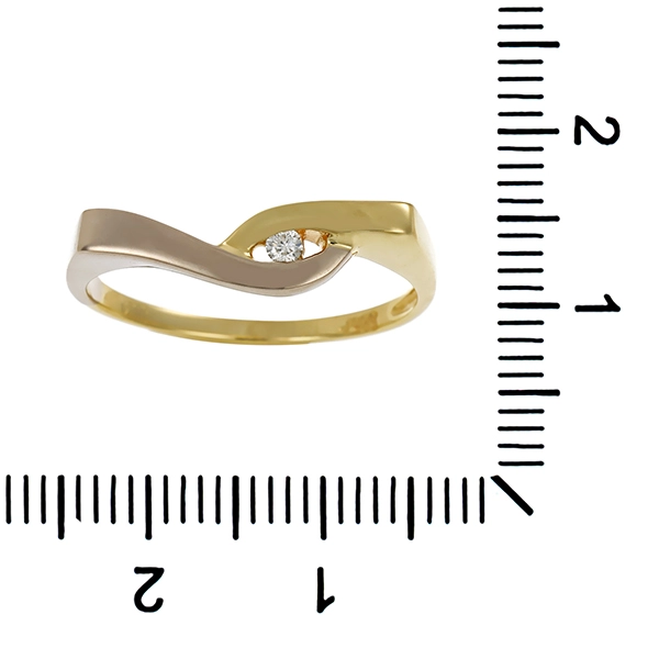 Diamantring, 14K, Gelb-/Weißgold, Brillant