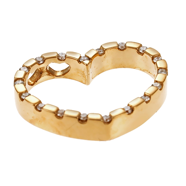 Anhänger, 14K, Gelbgold, Brillanten, Herz