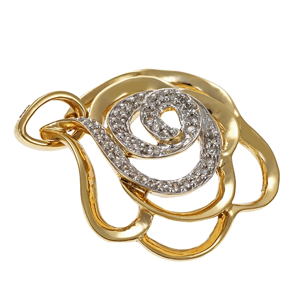 Anhänger, 9K, Gelb-/Weißgold, Diamant 0,15 ct