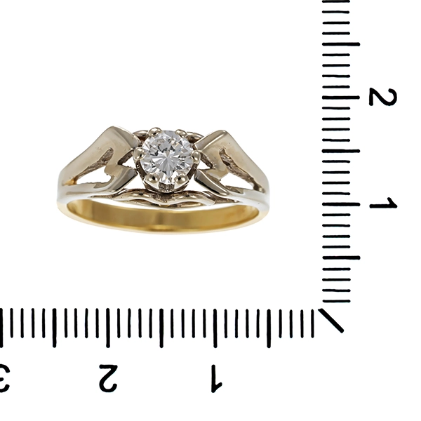Ring, 14K, Gelb-/Weißgold, Brillanten