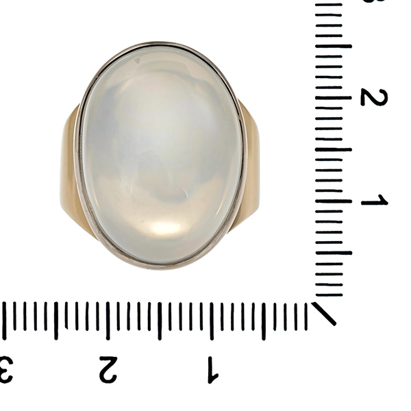 Ring, 18K, Weißgold, Mondstein