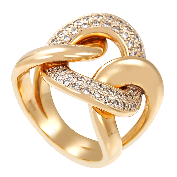 Diamantring, 14K, Gelbgold, Brillanten 0,46 ct