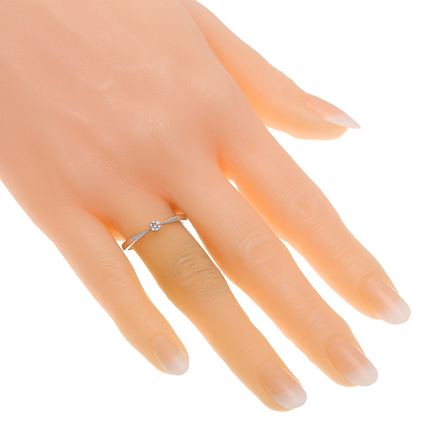 Damenring, 14K, Weißgold, Diamanten, U55