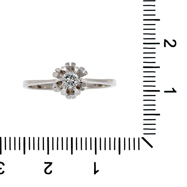 Diamantring, 18K, Weißgold, Brillant 0,13 ct