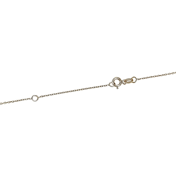 Collier, 14K, Weißgold, Perle, Zirkonia