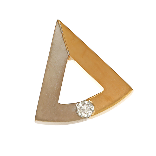 Anhänger, 14K, Gelb-/Weißgold, Brillant 