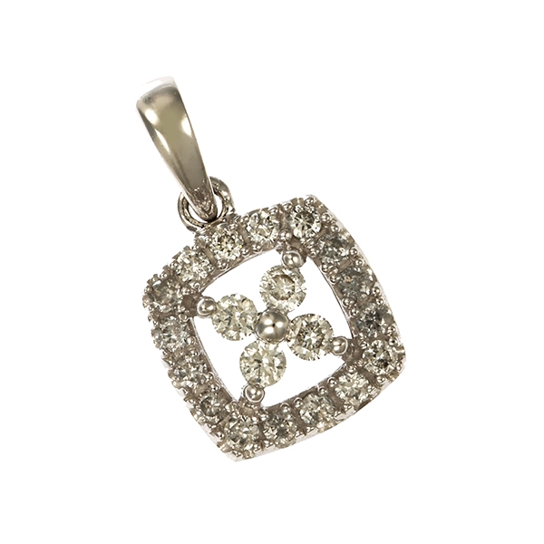 Anhänger, 14K, Weißgold, Brillant