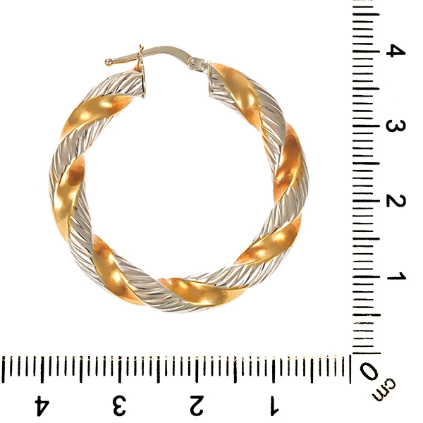 Creolen, 14K, Gelb-/Weißgold