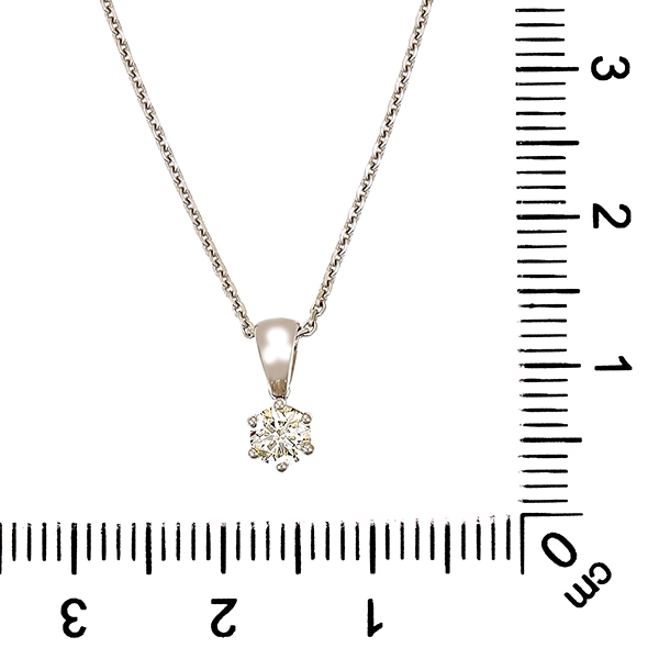 Collier, 14K, Weißgold, Brillant