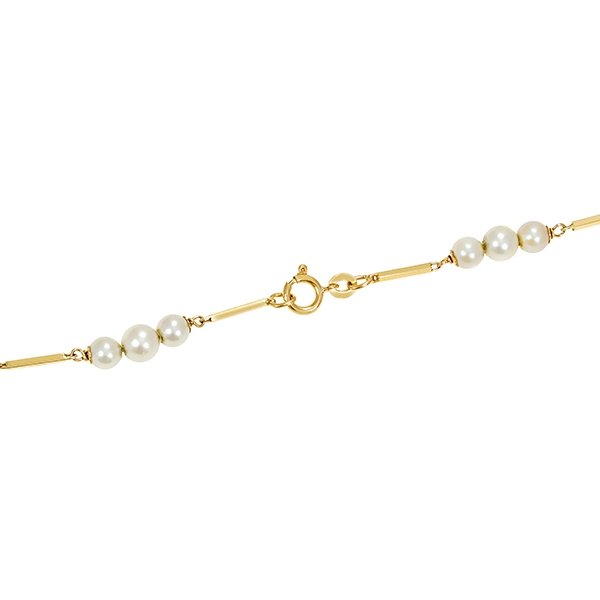 Perlenkette, 18K, Gelbgold, Perlen
