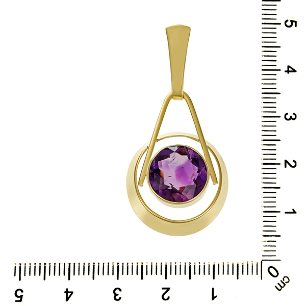 Anhänger, 14K, Gelbgold, Amethsyt