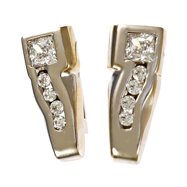 Steckhänger, 14K, Weißgold, Zirkonia