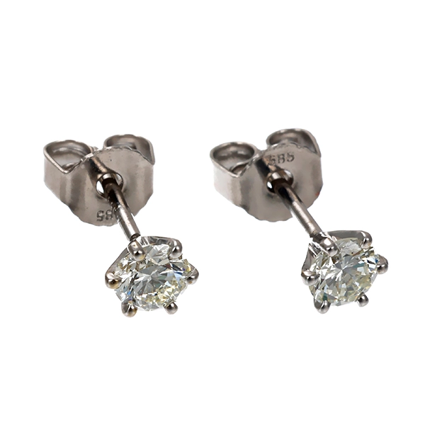 Ohrstecker, 14K, Weißgold, Brillanten