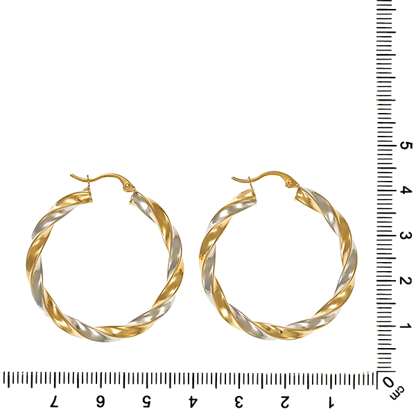 Creolen, 14K, Gelb-/Weißgold