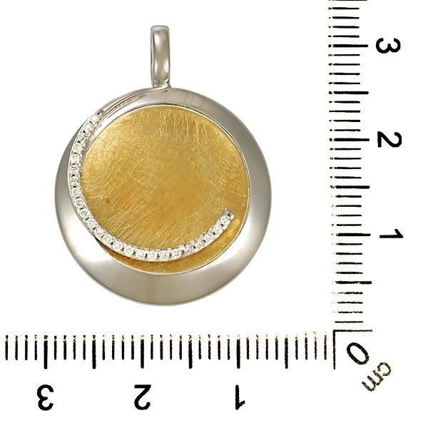 Anhänger, 14K, Gelb-/Weißgold, Brillanten