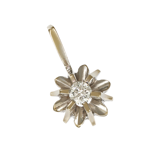 Anhänger, 14K, Weißgold, Brillant