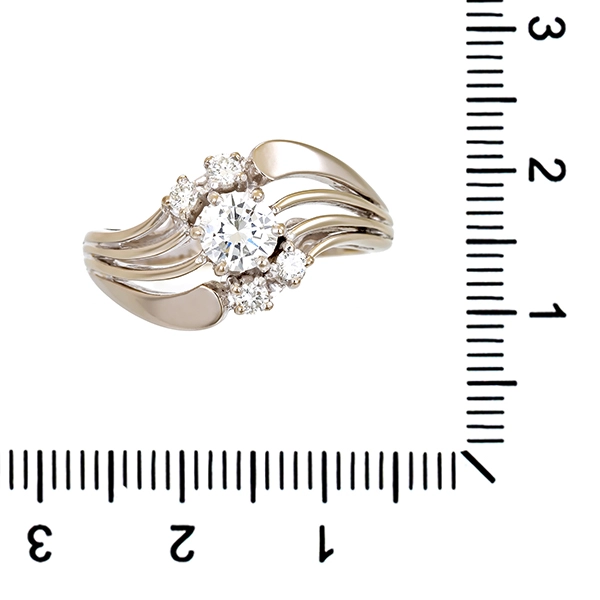Diamantring, 14K, Weißgold, Brillanten 0,66 ct