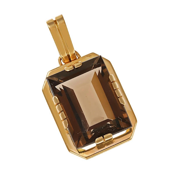 Anhänger, 14K, Gelbgold, Rauchquarz
