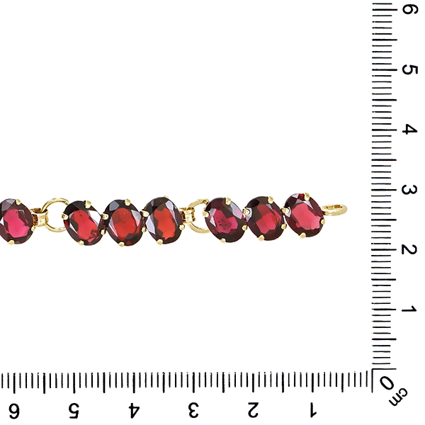 Armband, 8K, Gelbgold, Granat