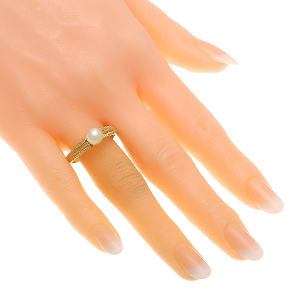 Ring, 18K, Gelbgold, Perle