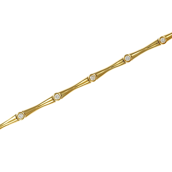 Armband, 14K, Gelbgold, Brillanten