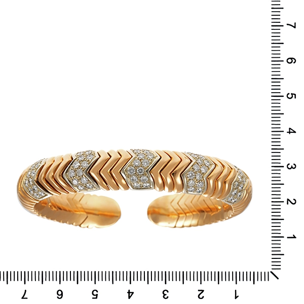 Armreif, 18K, Gelb-/Weißgold, Brillanten