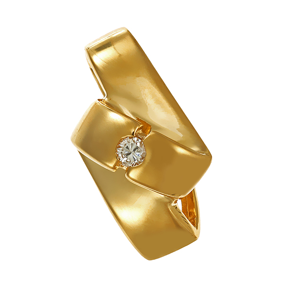 Anhänger Clip, 18K, Gelbgold, Brillant