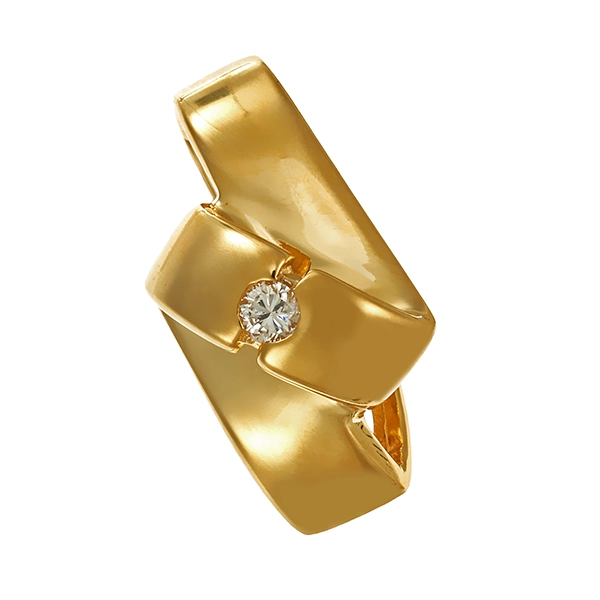 Anhänger Clip, 18K, Gelbgold, Brillant