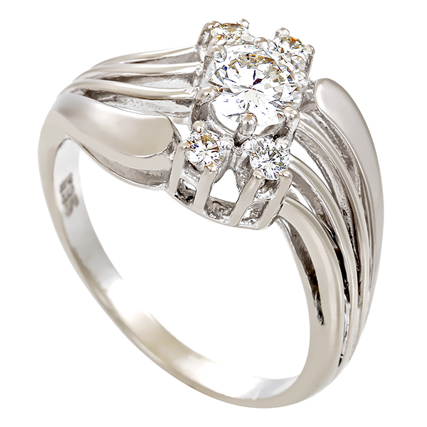 Diamantring, 14K, Weißgold, Brillanten 0,66 ct