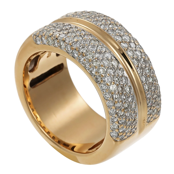 Ring, 14K, Gelb-/Weißgold, Brillanten