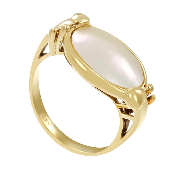 Ring, 14K, Gelbgold, Perlmutt