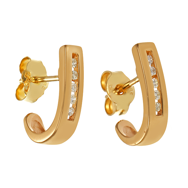 Ohrstecker, 14K, Gelbgold, Brillanten 