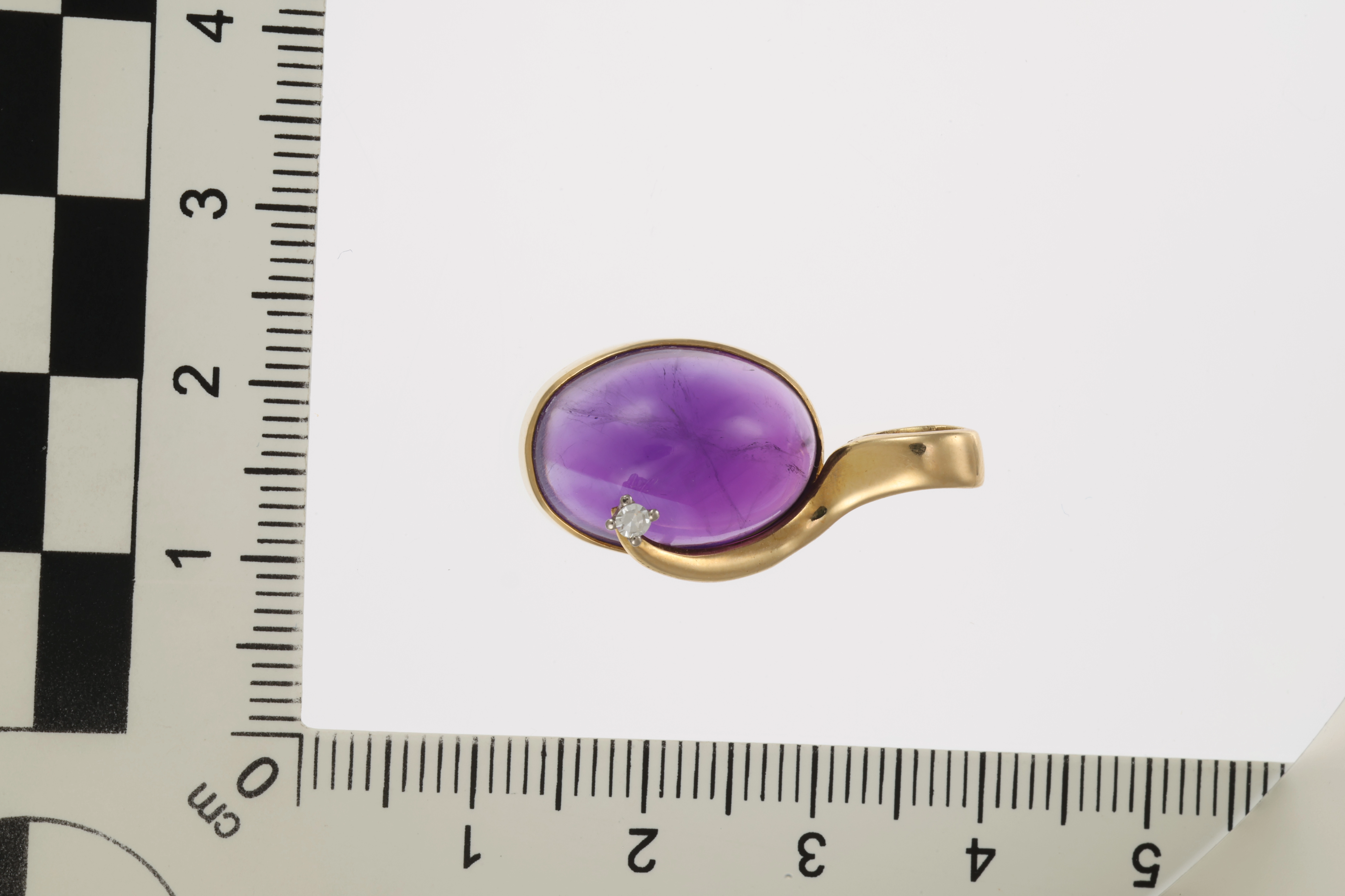 Anhänger, 14K, Gelbgold, Amethyst, Brillant