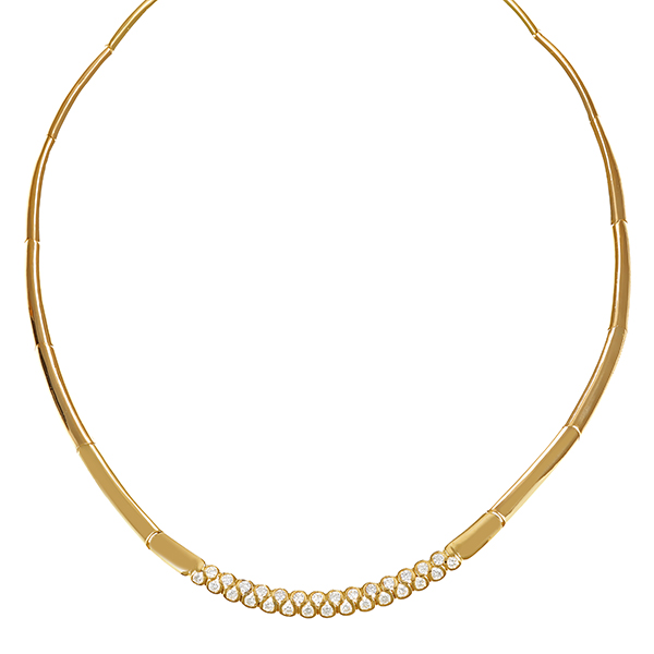 Collier, 18K, Gelbgold, Brillanten 2,30 ct