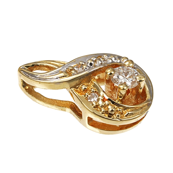 Anhänger, 14K, Gelbgold, Diamanten, Brillant