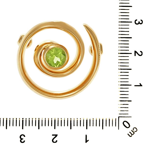 Anhänger, 18K, Gelbgold, Peridot, Bajonettverschluss
