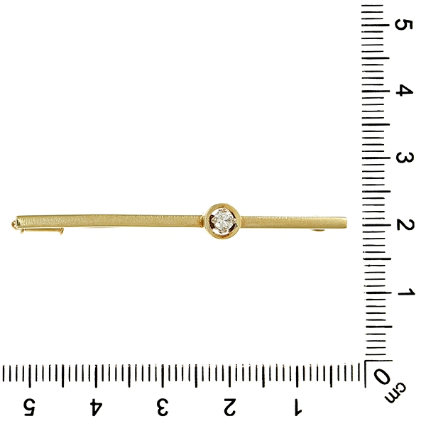 Brosche, 14K, Gelbgold, Brillant