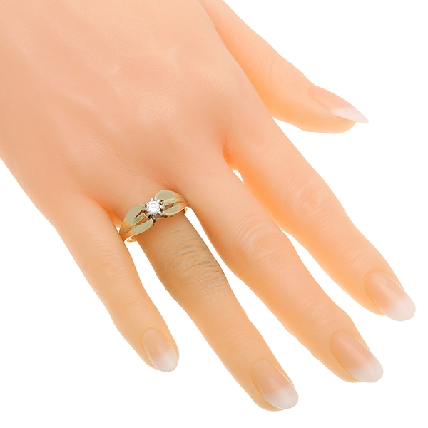 Diamantring, 14K, Gelb-/Weißgold, Brillant 0,20ct